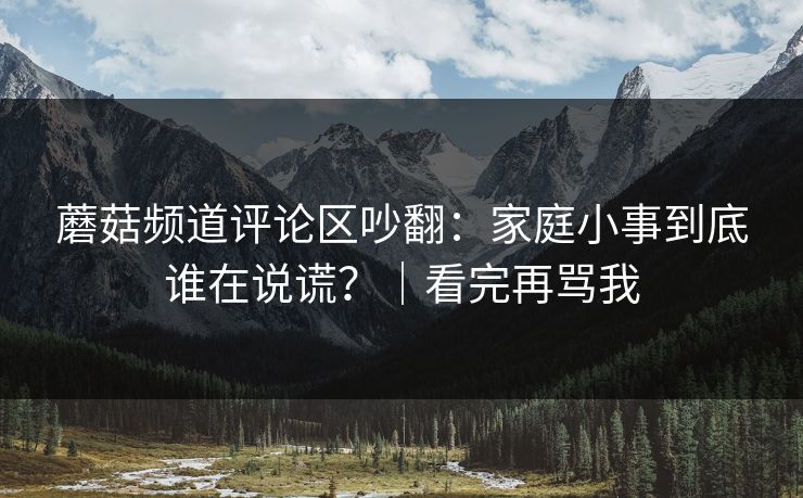 蘑菇频道评论区吵翻：家庭小事到底谁在说谎？｜看完再骂我